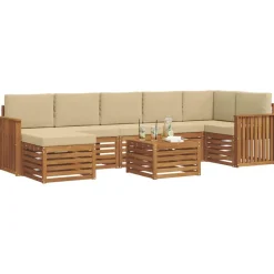 vidaXL Ensemble de canapé d'angle avec coussin 8 pcs