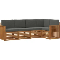 Ensembles De Meubles-vidaXL Ensemble de canapé d'angle 5 pcs Naturel et anthracite