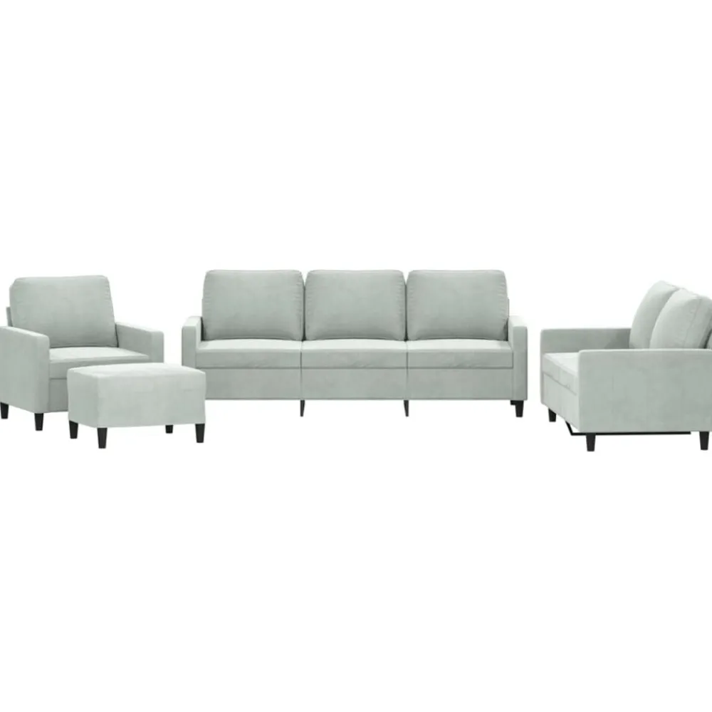 vidaXL Ensemble de canapés 4 pcs avec coussins Velours