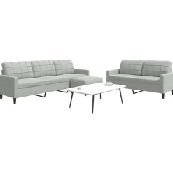 Canapés-vidaXL Ensemble de canapés 3 pcs avec coussins Velours Gris clair
