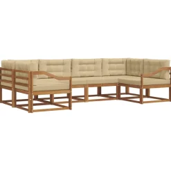 Ensembles De Meubles-vidaXL Ensemble de canapés d'extérieur 6 pcs Naturel et beige