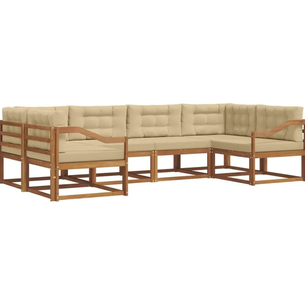 Ensembles De Meubles-vidaXL Ensemble de canapés d'extérieur 6 pcs Naturel et beige