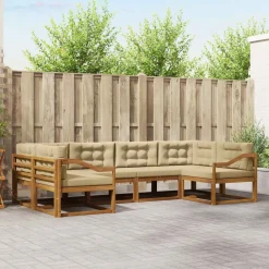 Ensembles De Meubles-vidaXL Ensemble de canapés d'extérieur 6 pcs Naturel et beige