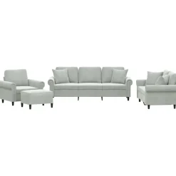 vidaXL Ensemble de canapés 4 pcs avec coussins velours