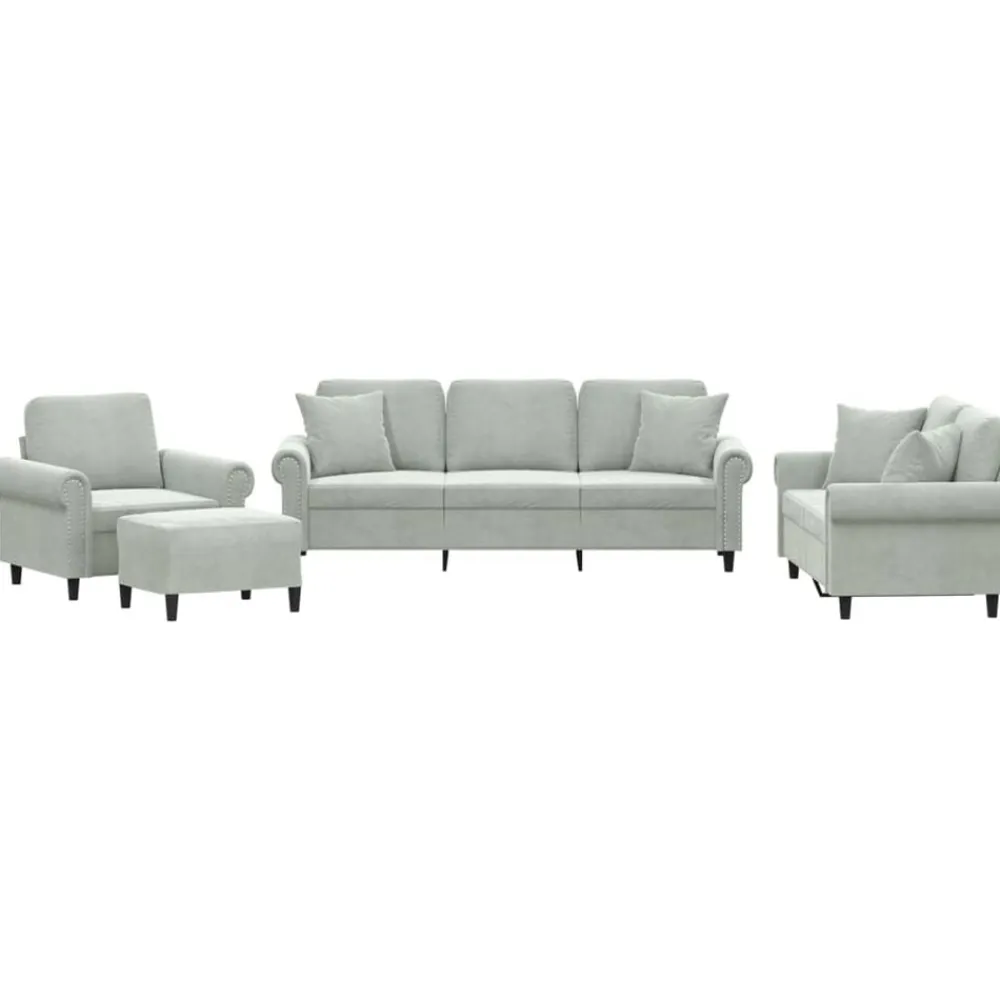 vidaXL Ensemble de canapés 4 pcs avec coussins velours