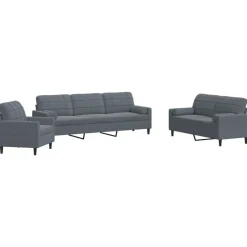 vidaXL Ensemble de canapés 3 pcs avec coussins et traversins velours