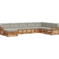 vidaXL Ensemble de canapés d'extérieur 8 pcs Gris Naturel et Clair