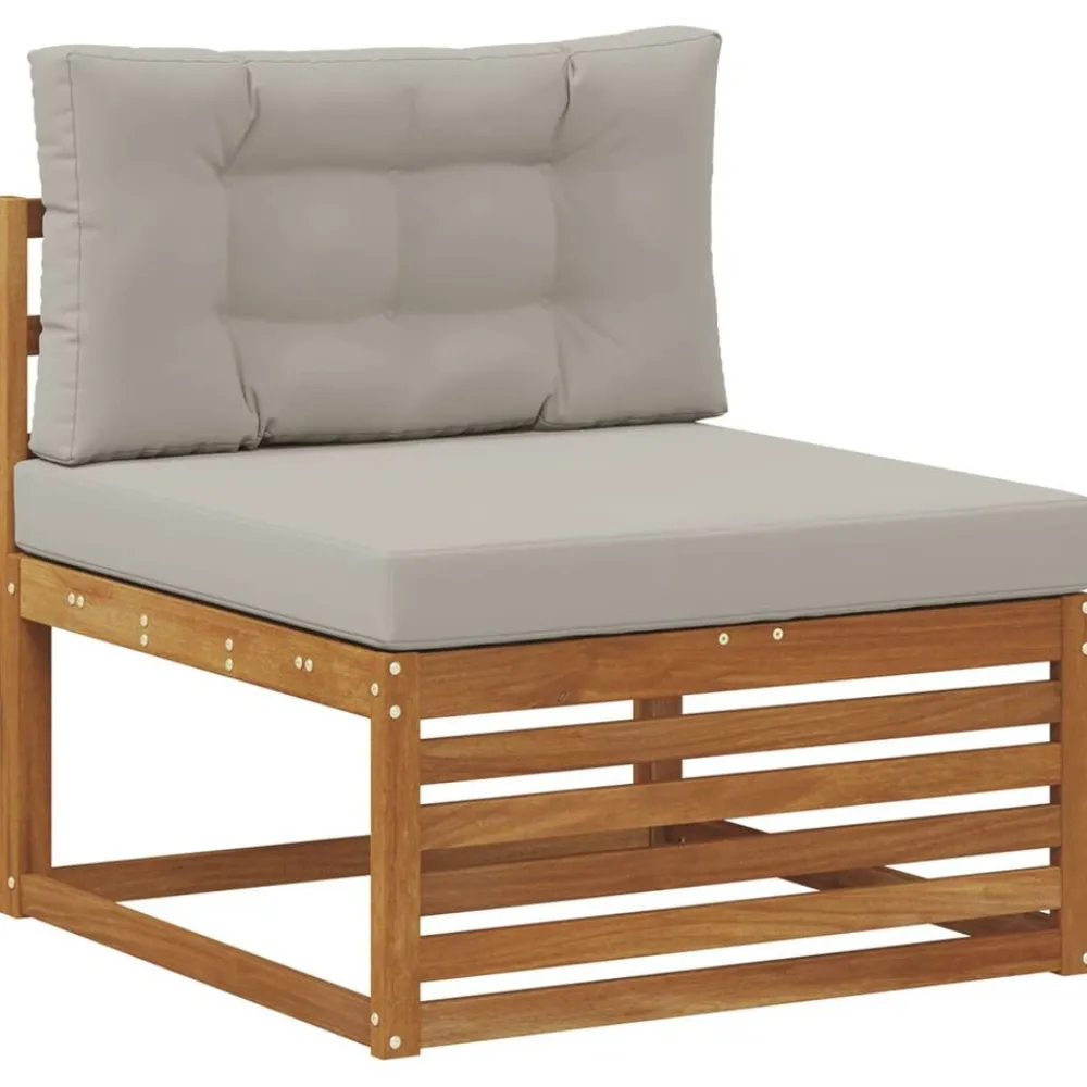 vidaXL Ensemble de canapés d'extérieur 8 pcs Gris Naturel et Clair