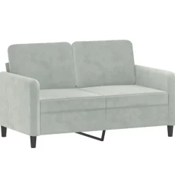 Canapés-vidaXL Ensemble de canapés 3 pcs avec coussins velours Gris clair