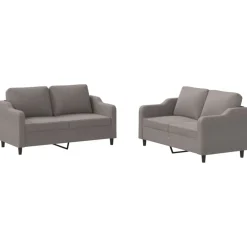 vidaXL Ensemble de canapés 2 pcs avec coussins Tissu