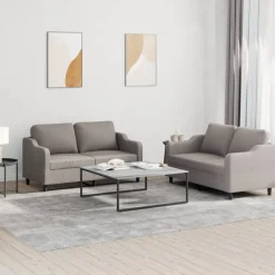 vidaXL Ensemble de canapés 2 pcs avec coussins Tissu