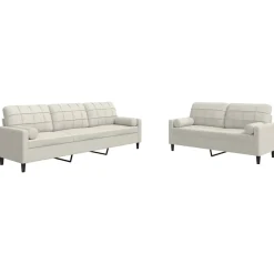 vidaXL Ensemble de canapés 2 pcs avec coussins et traversins velours