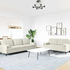 vidaXL Ensemble de canapés 2 pcs avec coussins et traversins velours