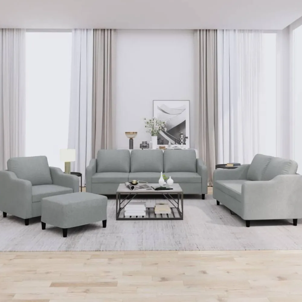 vidaXL Ensemble de canapés 4 pcs avec coussins Tissu