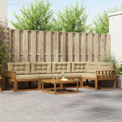 Ensembles De Meubles-vidaXL Ensemble de canapés d'extérieur 6 pcs Naturel et beige