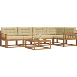 Ensembles De Meubles-vidaXL Ensemble de canapés d'extérieur 6 pcs Naturel et beige