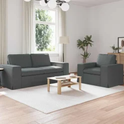 Canapés-vidaXL Ensemble de Canapés 2 pcs 182 x 80 x 82 cm tissu Gris foncé