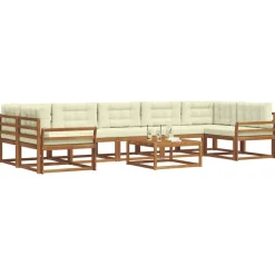 Ensembles De Meubles-vidaXL Ensemble de canapés d'extérieur 8 pcs Naturel et Crème Naturel et cr&egrave;me