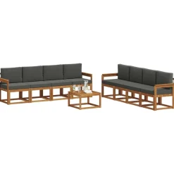 Ensembles De Meubles-vidaXL Ensemble de canapés d'extérieur 9 pcs Naturel et anthracite