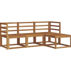 vidaXL Ensemble de canapés d'extérieur 4 pcs Gris Naturel et Clair