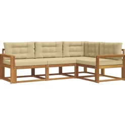 Ensembles De Meubles-vidaXL Ensemble de canapés d'extérieur 4 pcs Naturel et beige