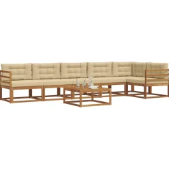 Ensembles De Meubles-vidaXL Ensemble de canapés d'extérieur 7 pcs Naturel et beige