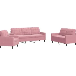 vidaXL Ensemble de canapés 3 pcs avec coussins Velours