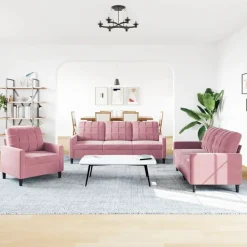 vidaXL Ensemble de canapés 3 pcs avec coussins Velours
