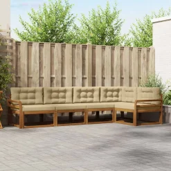 Ensembles De Meubles-vidaXL Ensemble de canapés d'extérieur 5 pcs Naturel et beige