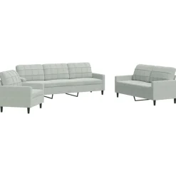 vidaXL Ensemble de canapés 3 pcs avec coussins Velours