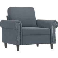 Canapés-vidaXL Ensemble de canapés 3 pcs avec coussins Velours Gris foncé