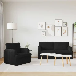 Canapés-vidaXL Ensemble de Canapés 2 pcs 162 x 80 x 85 cm tissu Noir