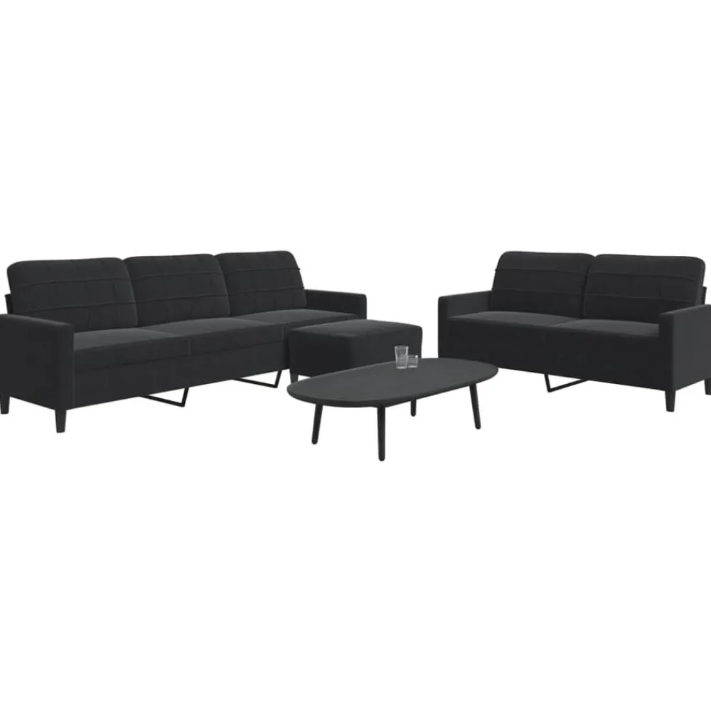 vidaXL Ensemble de canapés 3 pcs avec coussins Velours