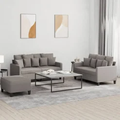vidaXL Ensemble de canapés 3 pcs avec coussins Tissu