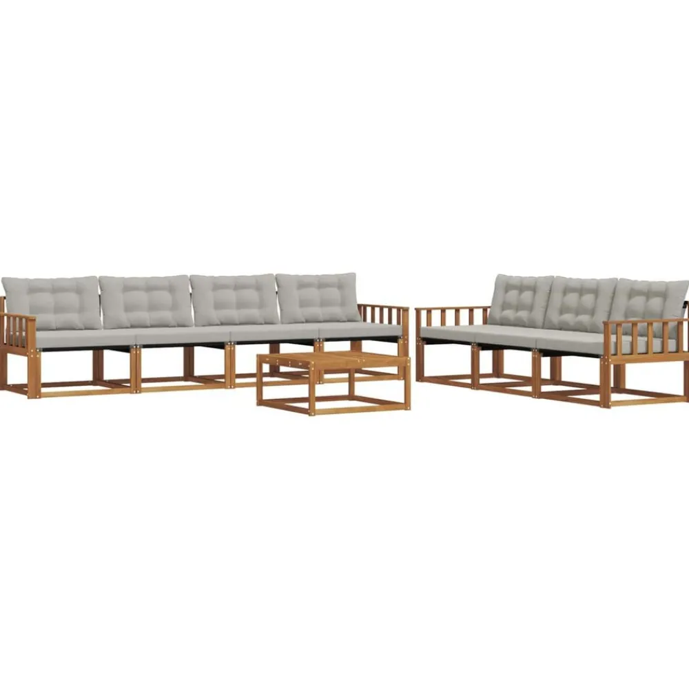 vidaXL Ensemble de canapés d'extérieur 8 pcs Gris Naturel et Clair