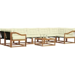 vidaXL Ensemble de canapés d'extérieur 8 pcs Naturel et Crème