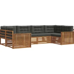 Ensembles De Meubles-vidaXL Ensemble de canapés d'extérieur 6 pcs Naturel et anthracite