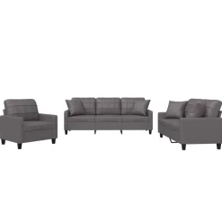vidaXL Ensemble de canapés 3 pcs avec coussins similicuir
