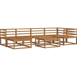 Ensembles De Meubles-vidaXL Ensemble de canapés d'extérieur 7 pcs Naturel