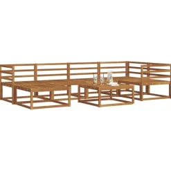Ensembles De Meubles-vidaXL Ensemble de canapés d'extérieur 7 pcs Naturel