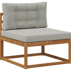vidaXL Ensemble de canapés d'extérieur 5 pcs Gris Naturel et Clair