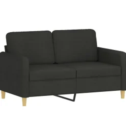 Canapés-vidaXL Ensemble de canapés 3 pcs avec coussins tissu Noir