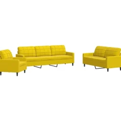 Canapés-vidaXL Ensemble de canapés 4 pcs avec coussins Velours Jaune