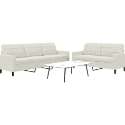 vidaXL Ensemble de canapés 2 pcs avec coussins Crème Velours