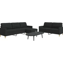 vidaXL Ensemble de canapés 3 pcs avec repose-pied tissu