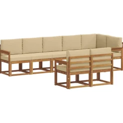 Ensembles De Meubles-vidaXL Ensemble de canapés d'extérieur 8 pcs Naturel et beige