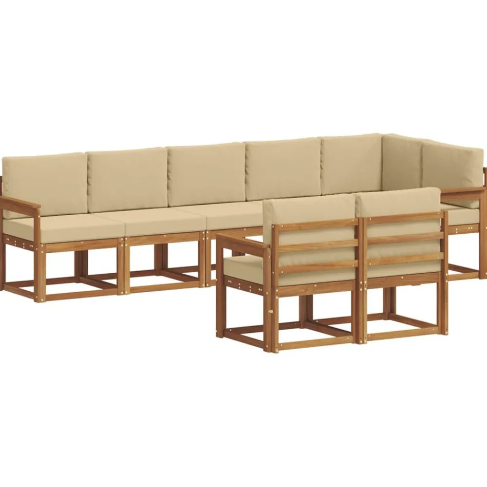Ensembles De Meubles-vidaXL Ensemble de canapés d'extérieur 8 pcs Naturel et beige