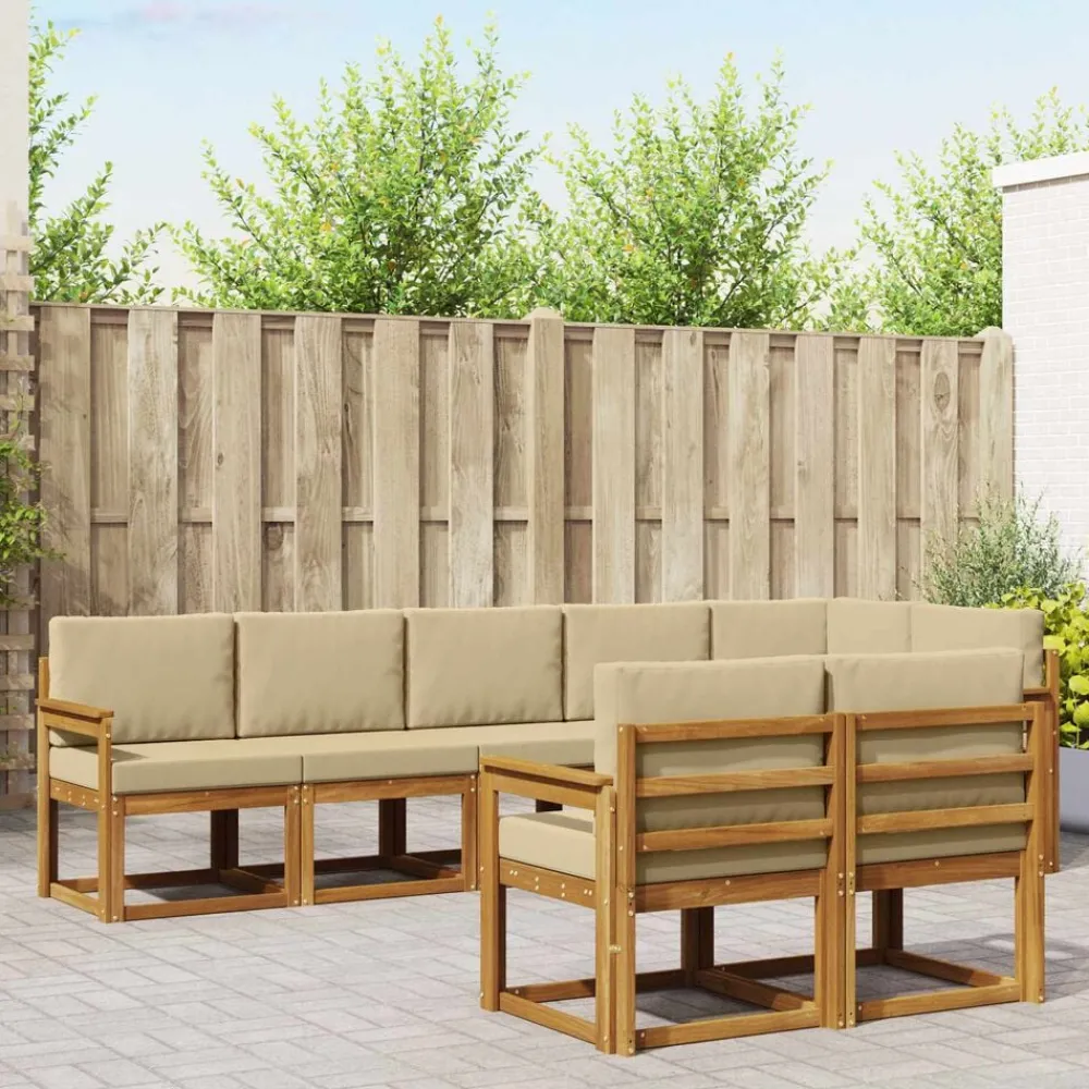 Ensembles De Meubles-vidaXL Ensemble de canapés d'extérieur 8 pcs Naturel et beige