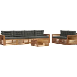 Ensembles De Meubles-vidaXL Ensemble de canapés d'extérieur 7 pcs Naturel et anthracite