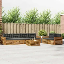 Ensembles De Meubles-vidaXL Ensemble de canapés d'extérieur 7 pcs Naturel et anthracite
